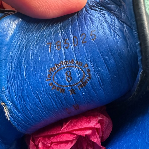 Fluevog EXCELLENT BBC Radio black lace-up boot w/ blue details - 8 (narrow) - Picture 16 of 16